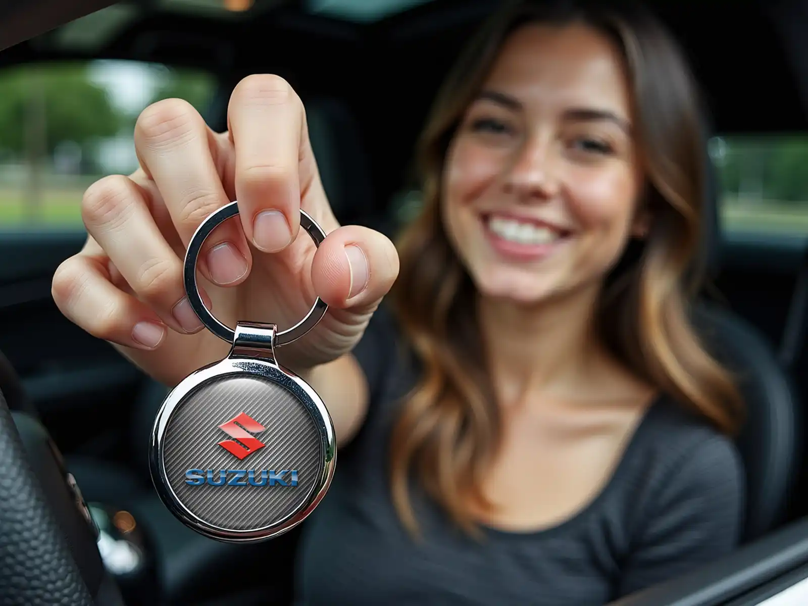 Suzuki Llavero Personalizado Foto Domed Estilo